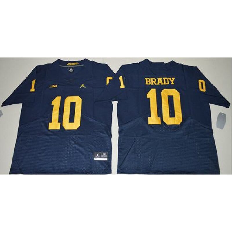 6861de3c8eada_1 Wolverines #10 Tom Brady Navy Blue Elite Stitched NCAA Jersey