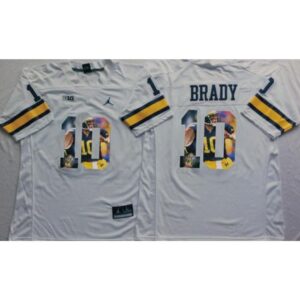 6861de492e2cb_1 Wolverines #10 Tom Brady White Player Fashion Stitched NCAA Jersey