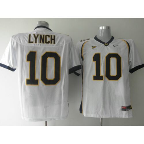 6861de68b507e_1 Golden Bears #10 Marshawn Lynch White Stitched NCAA Jersey