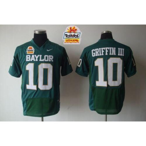 Bears #10 Robert Griffin III Green 2014 Fiesta Bowl Patch Stitched NCAA Jersey