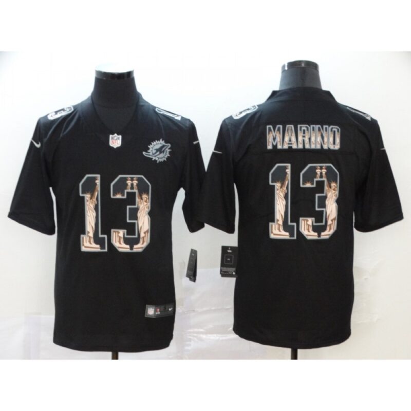6861de78c48ee_1 Men's Miami Dolphins #13 Dan Marino 2019 Black Statue Of Liberty Limited Stitched NFL Jersey