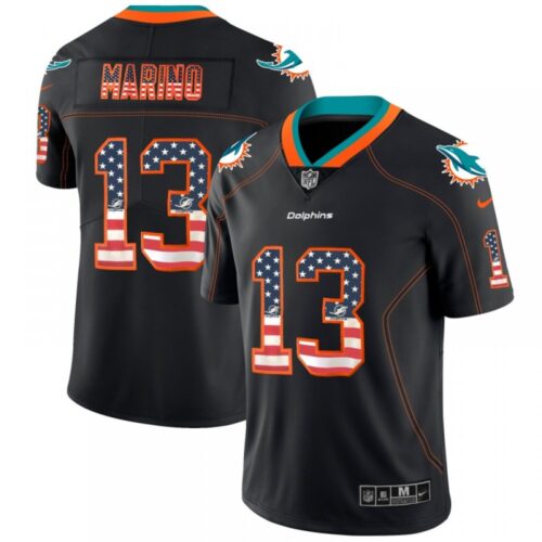 6861de86f0a85_1 Men's Miami Dolphins #13 Dan Marino Black 2018 USA Flag Color Rush Limited Fashion NFL Stitched Jersey
