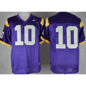 6861de9ad2ff5_1 LSU Tigers #10 Anthony Jennings Purple Stitched NCAA Jersey