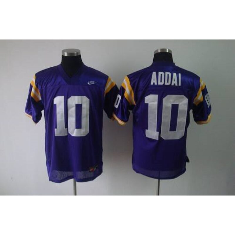 6861de9e20ec5_1 LSU Tigers #10 Joseph Addai Purple Stitched NCAA Jersey
