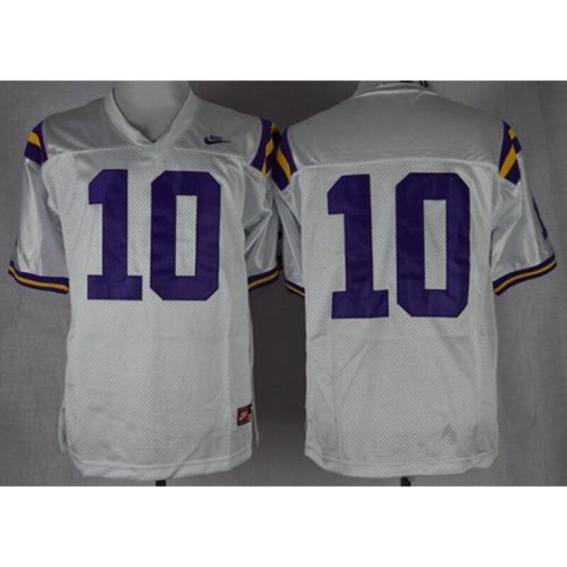 6861dea127edf_1 LSU Tigers #10 Anthony Jennings White Stitched NCAA Jersey