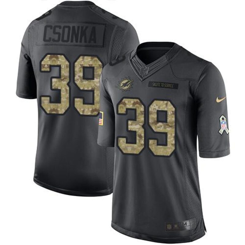 6861dea7c4496_1 Dolphins #39 Larry Csonka Black Men's Stitched NFL Limited 2016 Salute to Service Jersey