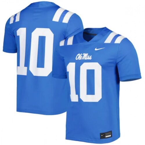 6861deaae7645_1 Men's Ole Miss Rebels #10 Blue Stitched Jersey