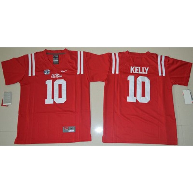 6861deb1195a1_1 Rebels #10 Chad Kelly Red Stitched Youth NCAA Jersey