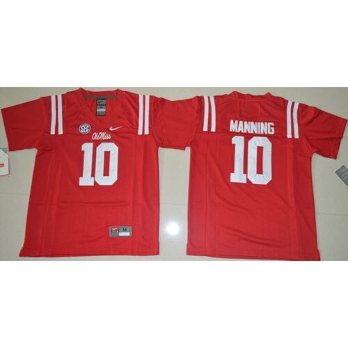 6861deb3e95e5_1 Rebels #10 Eli Manning Red Stitched Youth NCAA Jersey