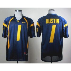 6861decdf1349_1 Mountaineers #1 Tavon Austin Navy Blue Stitched NCAA Jersey