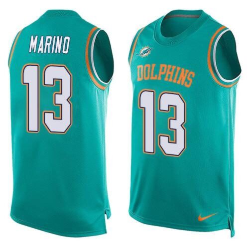 6861dee2f0aaf_1 Dolphins #13 Dan Marino Aqua Green Team Color Men's Stitched NFL Limited Tank Top Jersey