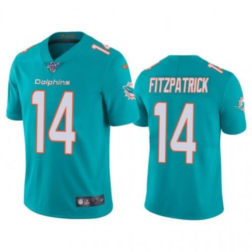 6861dee97e93b_1 Men's Miami Dolphins #14 Ryan Fitzpatrick Aqua 2019 100th Season Vapor Untouchable Limited Stitched NFL Jersey