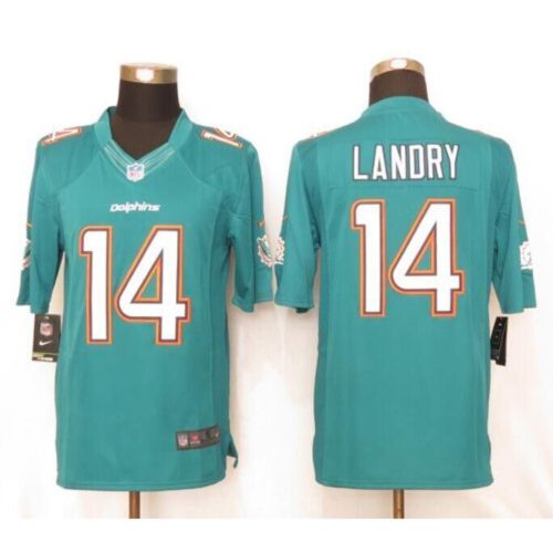 6861def0b92fc_1 Dolphins #14 Jarvis Landry Aqua Green Team Color Men's Stitched NFL Limited Jersey