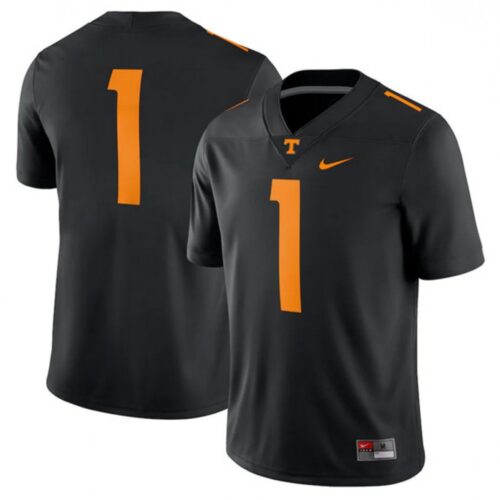 6861defa924db_1 Men's Tennessee Volunteers #1 Black Stitched Game Jersey