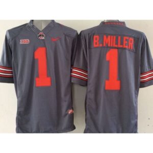 6861df3bda5c2_1 Buckeyes #1 Braxton Miller Grey Limited Stitched NCAA Jersey