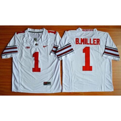 6861df4d42b29_1 Buckeyes #1 Braxton Miller White Limited Stitched NCAA Jersey