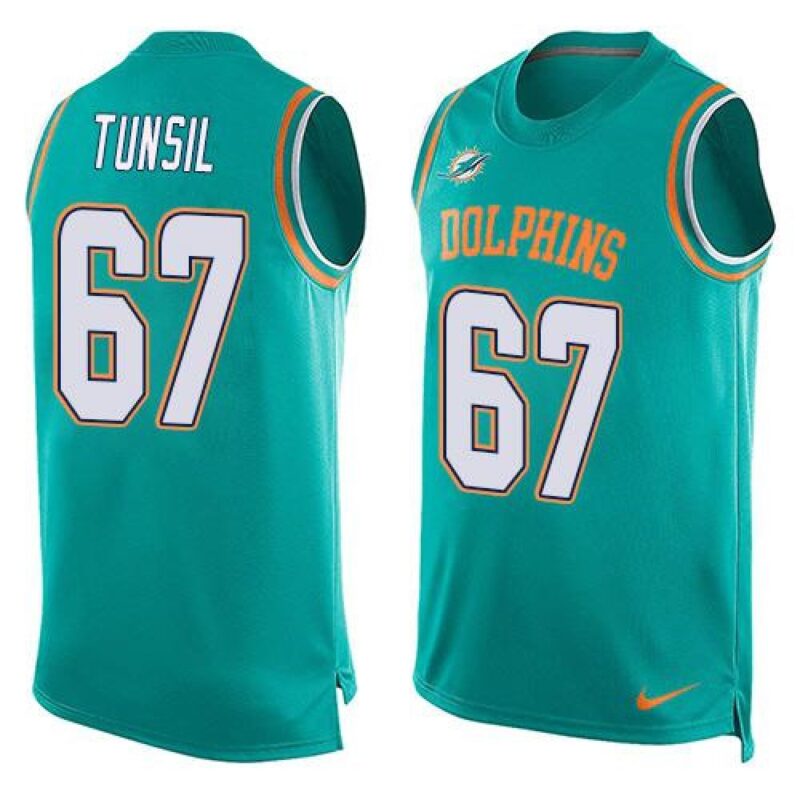 6861df56de1bd_1 Dolphins #67 Laremy Tunsil Aqua Green Team Color Men's Stitched NFL Limited Tank Top Jersey
