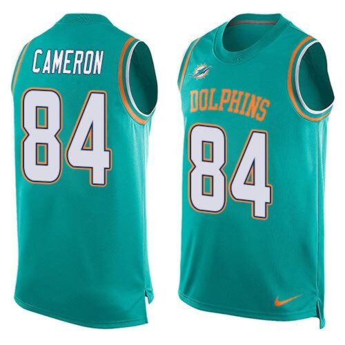 6861df788d899_1 Dolphins #84 Jordan Cameron Aqua Green Team Color Men's Stitched NFL Limited Tank Top Jersey