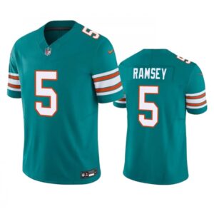 6861df8ced644_1 Men's Miami Dolphins #5 Jalen Ramsey Aqua 2023 F.U.S.E Vapor Limited Stitched Football Jersey