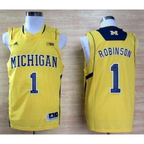 6861df94aa378_1 Wolverines #1 Glenn Robinson III Gold Basketball Stitched NCAA Jersey