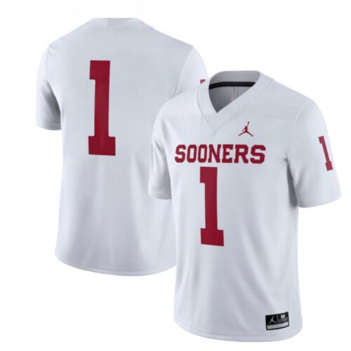 6861dfa8a3ca3_1 Men's Oklahoma Sooners #1 White Away Game Jersey