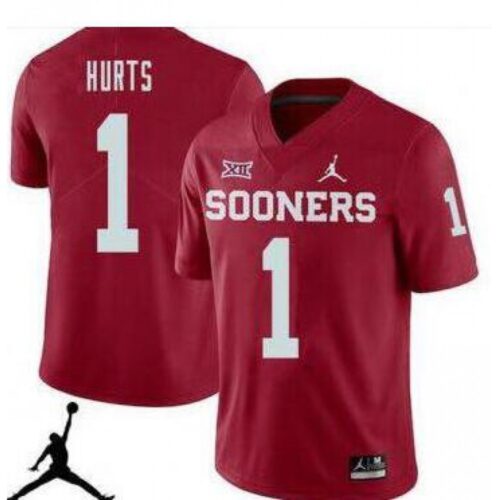6861dfaba0fd8_1 Oklahoma Sooners #1 Jalen Hurts Red Stitched NCAA Jersey