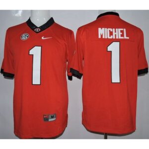 6861dfb4b6b80_1 Bulldogs #1 Sony Michel Red Limited Stitched NCAA Jersey