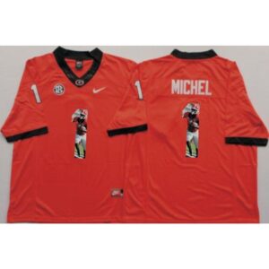 6861dfb819d14_1 Bulldogs #1 Sony Michel Red Player Fashion Stitched NCAA Jersey