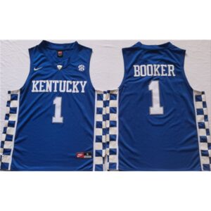 6861dfc1a119f_1 Men's Kentucky Wildcats #1 BOOKER Blue Stitched Jersey