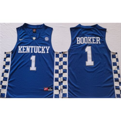 6861dfc1a119f_1 Men's Kentucky Wildcats #1 BOOKER Blue Stitched Jersey