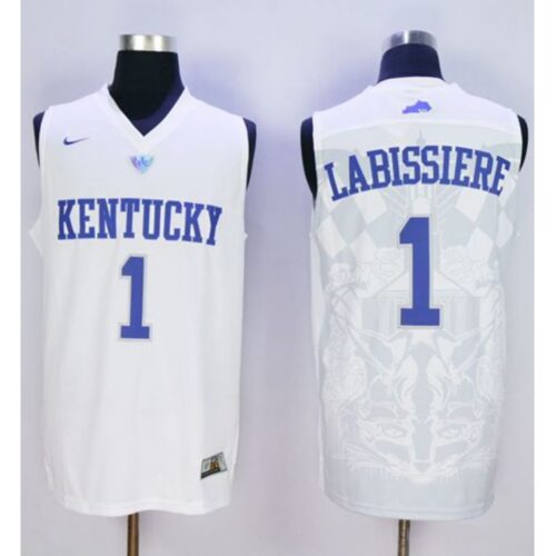 6861dfd058e89_1 Wildcats #1 Skal Labissiere White Basketball Stitched NCAA Jersey