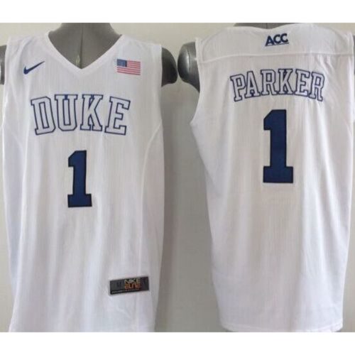 6861dfede805e_1 Blue Devils #1 Jabari Parker White Basketball Elite Stitched NCAA Jersey