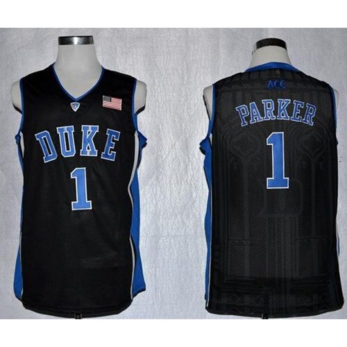 6861e010a23f2_1 Blue Devils #1 Jabari Parker Black Basketball Stitched NCAA Jersey