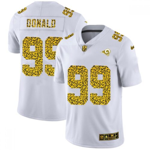 6861e01d21bda_1 Men's Los Angeles Rams #99 Aaron Donald 2020 White Leopard Print Fashion Limited Stitched Jersey