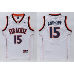 6861e04c50187_1 Orange #15 Carmelo Anthnoy White Basketball Stitched NCAA Jersey