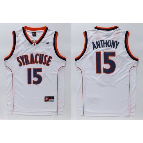 6861e04c50187_1 Orange #15 Carmelo Anthnoy White Basketball Stitched NCAA Jersey