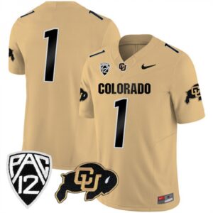 6861e08561553_1 Men's Colorado Buffaloes #1 Gold 2023 F.U.S.E. With PAC-12 Patch Stitched Football Jersey