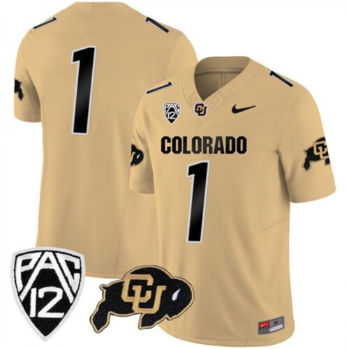6861e08561553_1 Men's Colorado Buffaloes #1 Gold 2023 F.U.S.E. With PAC-12 Patch Stitched Football Jersey