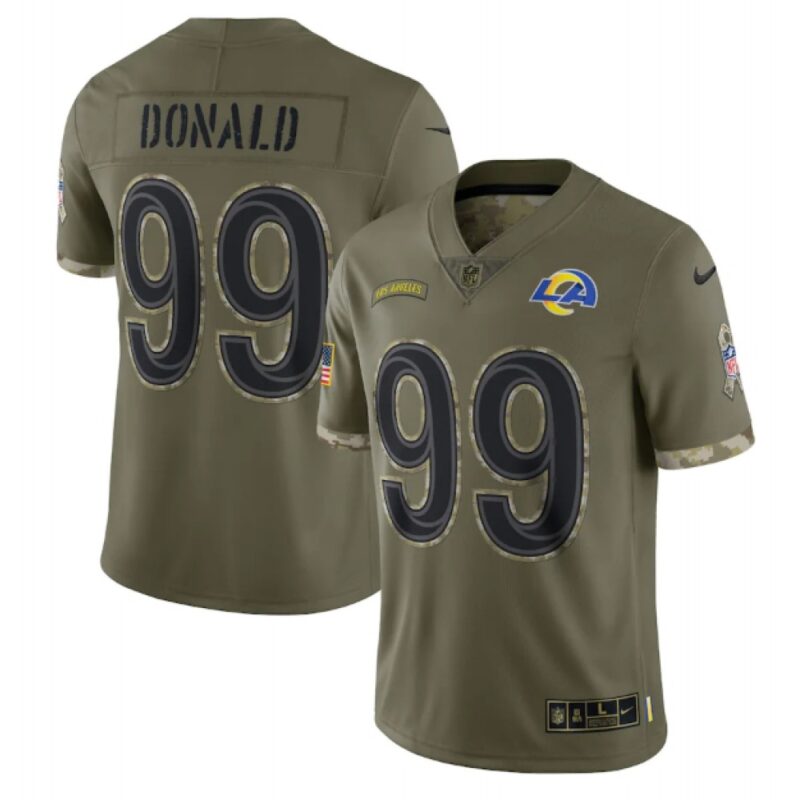 6861e08bb9b52_1 Men's Los Angeles Rams #99 Aaron Donald Olive 2022 Salute To Service Limited Stitched Jersey