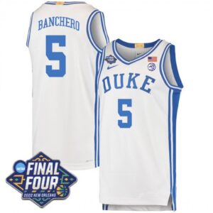 6861e08bf046d_1 Men's Duke Blue Devils #5 Paolo Banchero 2022 White Final Four Stitched Basketball Jersey