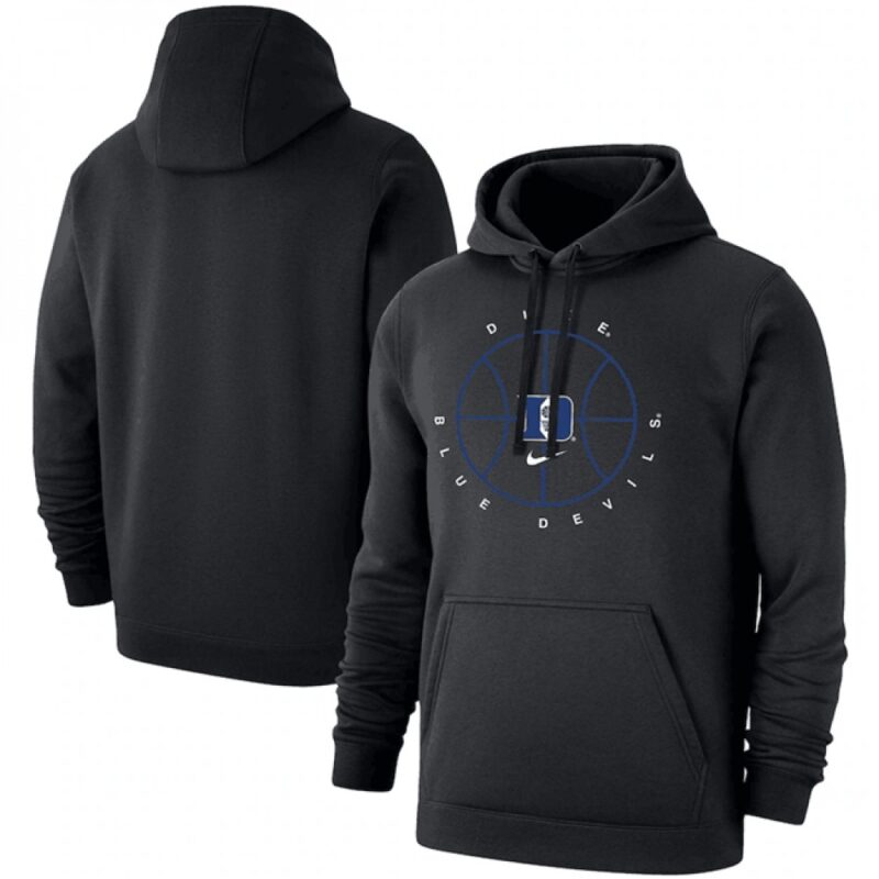 6861e08f40e5e_1 Men's Duke Blue Devils Black Basketball Icon Club Fleece Pullover Hoodie