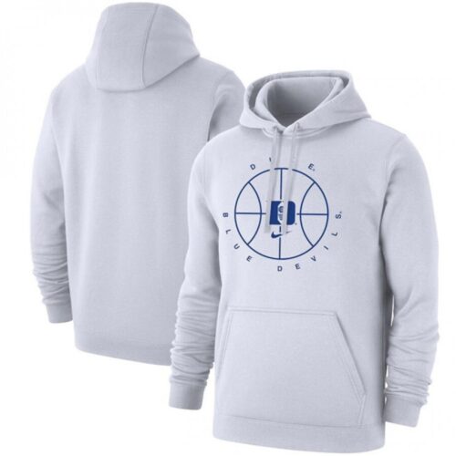 6861e0992d0ef_1 Men's Duke Blue Devils White Basketball Icon Club Fleece Pullover Hoodie