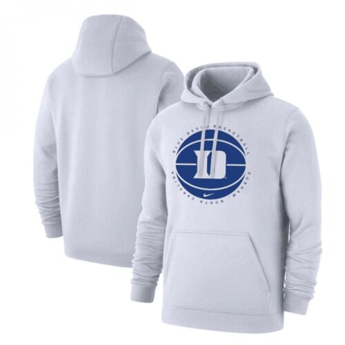 6861e09c6ba61_1 Men's Duke Blue Devils White Basketball Pullover Hoodie