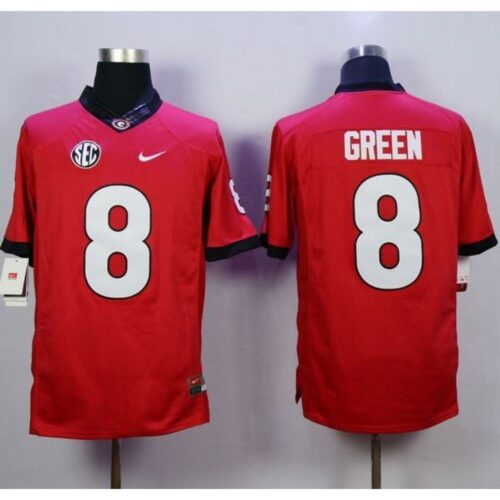 6861e0a3df1b4_1 Bulldogs #8 A.J. Green Red Stitched NCAA Jersey