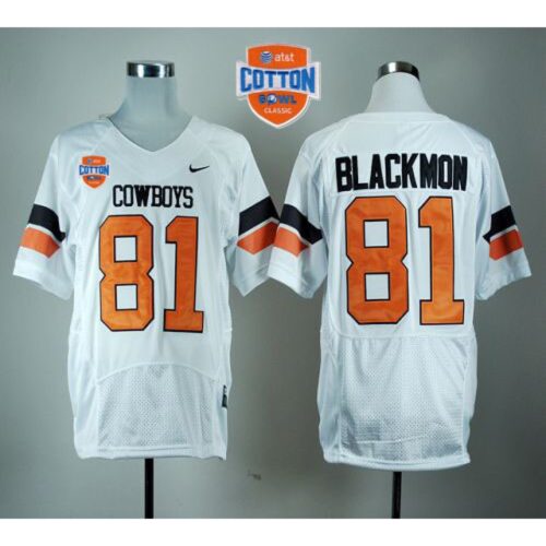 6861e0c021424_1 Cowboys #81 Justin Blackmon White Pro Combat 2014 Cotton Bowl Patch Stitched NCAA Jersey