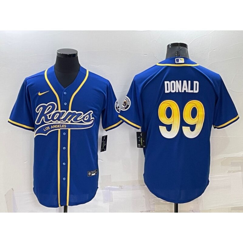 6861e0cdf04c3_1 Men's Los Angeles Rams #99 Aaron Donald Royal Cool Base Stitched Baseball Jersey