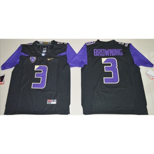 6861e0d6c488f_1 Huskies #3 Jake Browning Black Limited Stitched NCAA Jersey