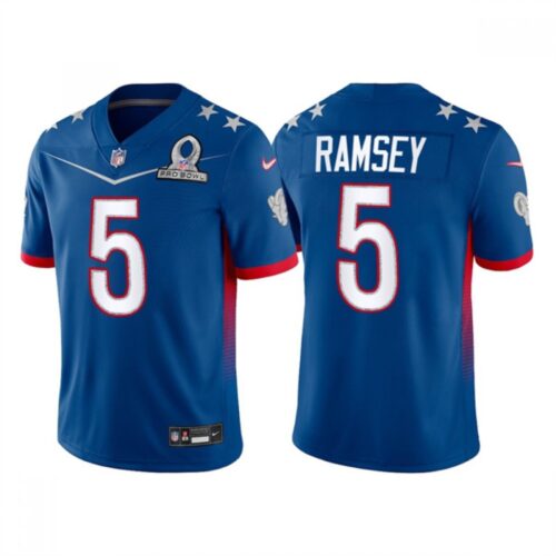 6861e0ed2171d_1 Men's Los Angeles Rams #5 Jalen Ramsey 2022 Royal Pro Bowl Stitched Jersey