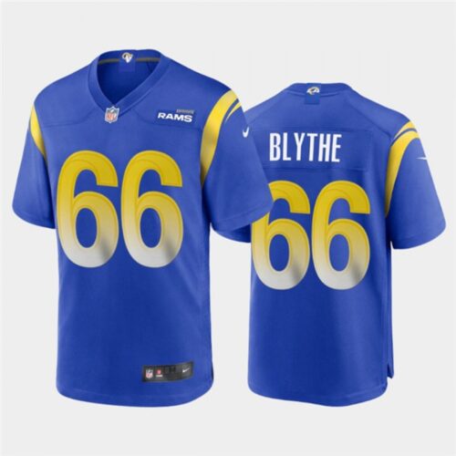 6861e0f509471_1 Men's Los Angeles Rams #66 Austin Blythe 2020 Royal Stitched Jersey