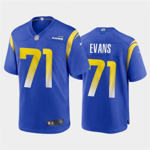 6861e0fc1a4e3_1 Men's Los Angeles Rams #71 Bobby Evans 2020 Royal Stitched Jersey